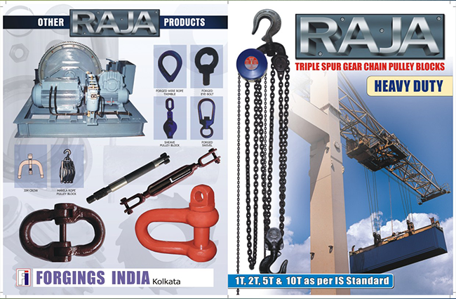 FORGINGS INDIA - RAJA GROUP - Triple Spur Gear Chain Pulley Blocks Heavy Duty